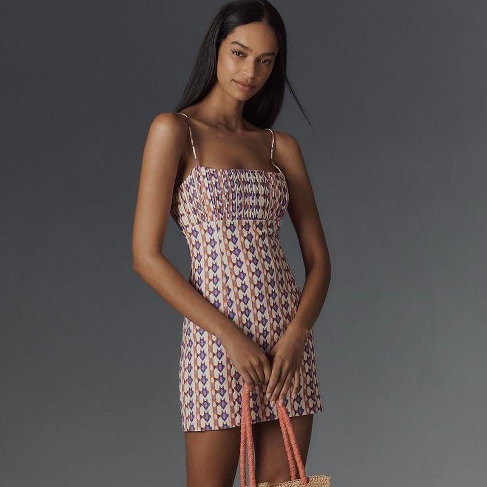NWT Maeve x Anthropologie Linen Mini Dress  - Size 8 MSRP $148